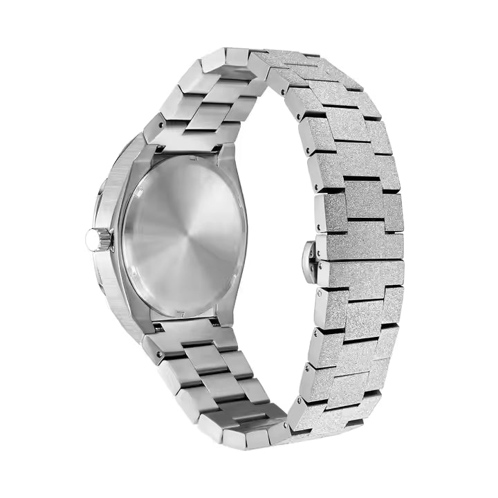 Valux Skyfall Midnight Frost – black dial stainless steel luxury men’s watch with butterfly clasp