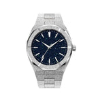 Valux Skyfall Midnight Frost – black dial stainless steel luxury men’s watch with butterfly clasp